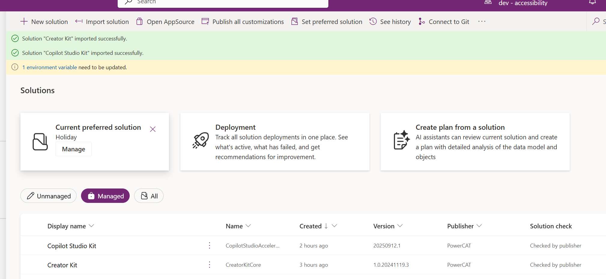 Copilot Studio Kit Installed