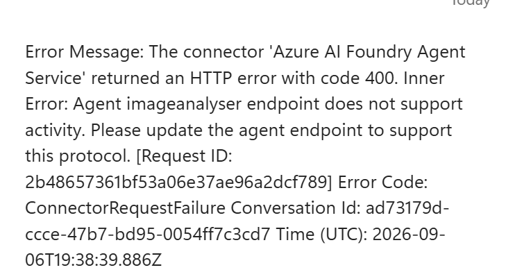 image from Fix 400 error while using Microsoft Foundry to Copilot Studio