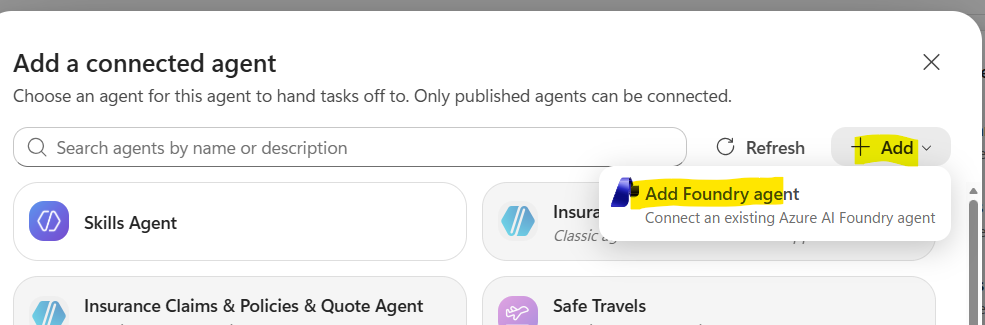 Add Foundry Agent