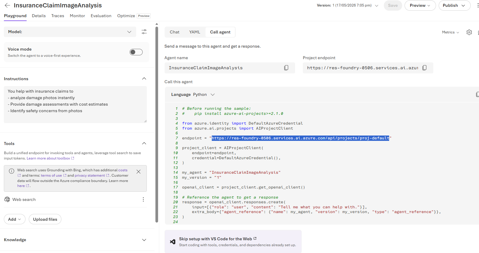 Foundry Project Endpoint