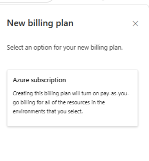 Choose the Azure subscription