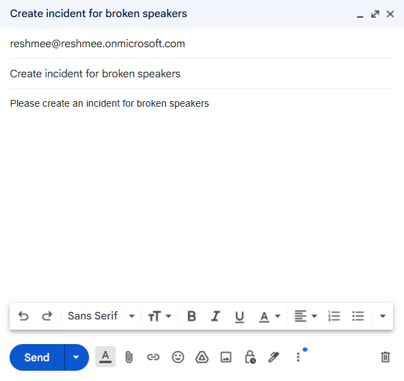 Test sending an email