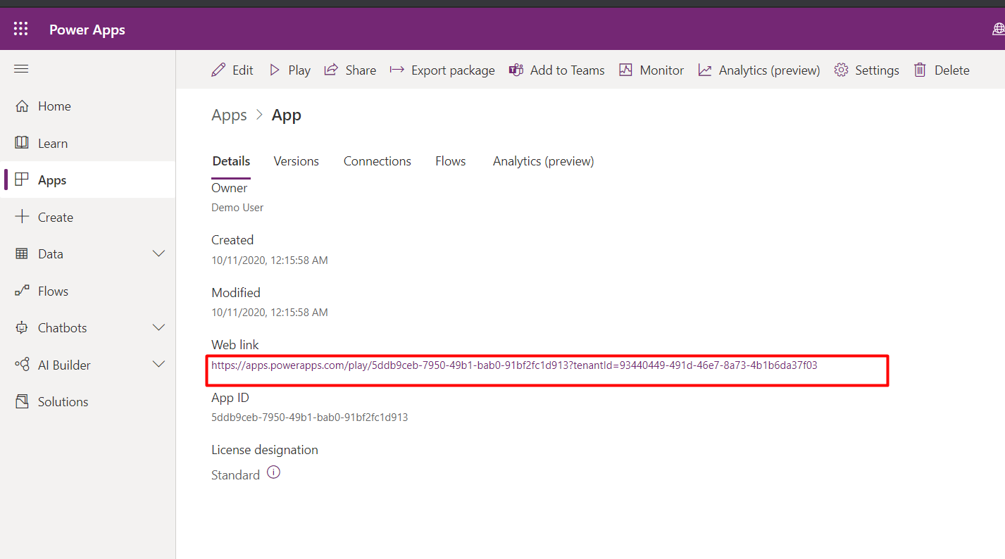 PowerApps ID