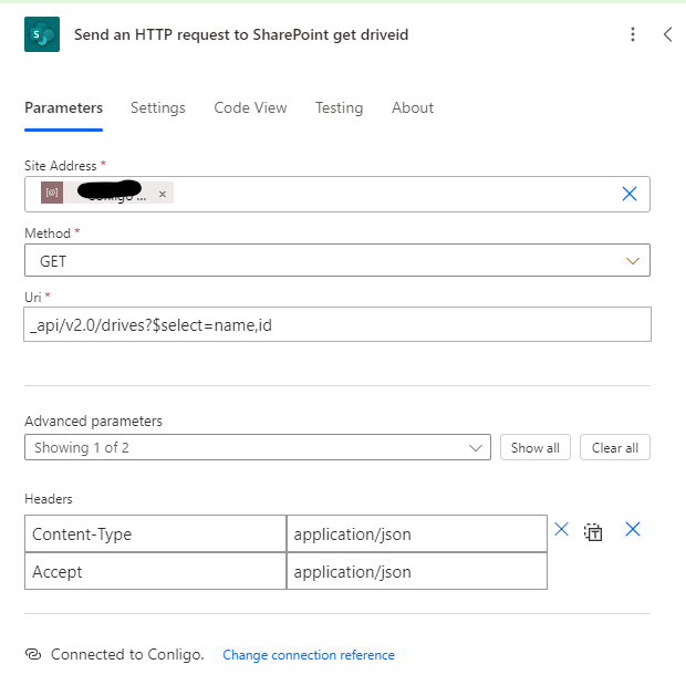 Send HTTP Request to SharePoint to get Drive Id 