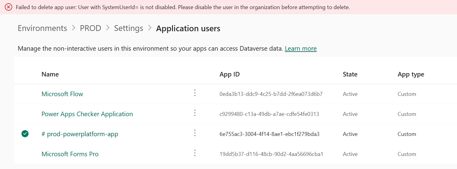 image from How to Delete App Users in Power Platform Admin Center