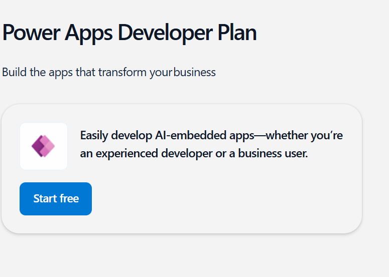 image from Getting Started with the Power Platform Developer Plan