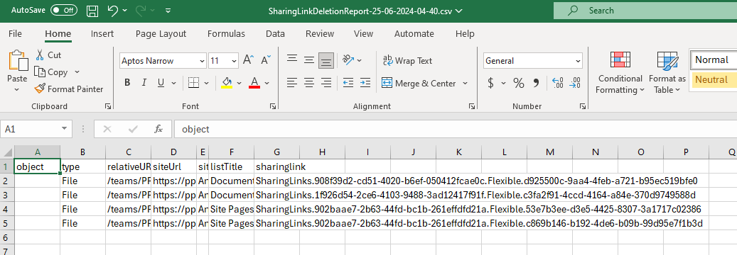 image from Deletion of sharing links with PowerShell