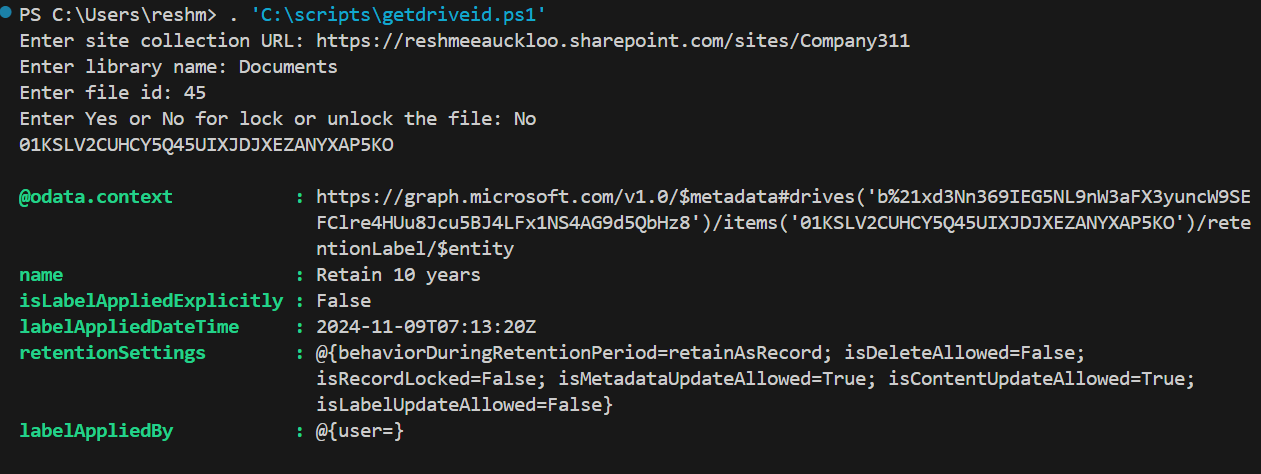 image from Get Drive ID and Drive Item ID for File for Further Microsoft Graph Operations using PnP PowerShell