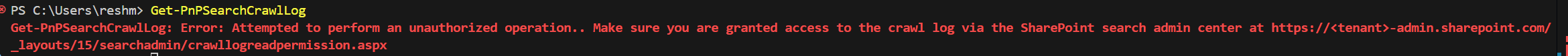 Crawl log error