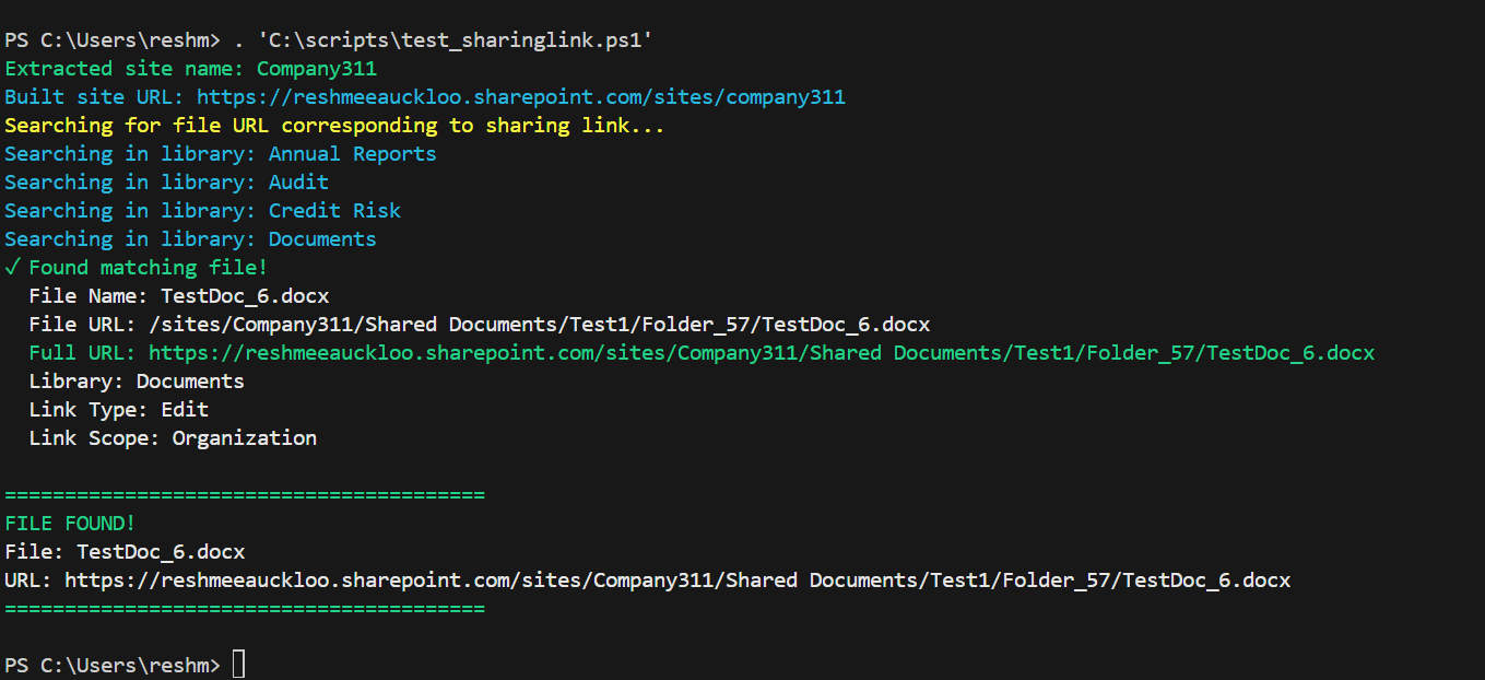 image from Converting SharePoint Sharing Links to Canonical URLs with PowerShell