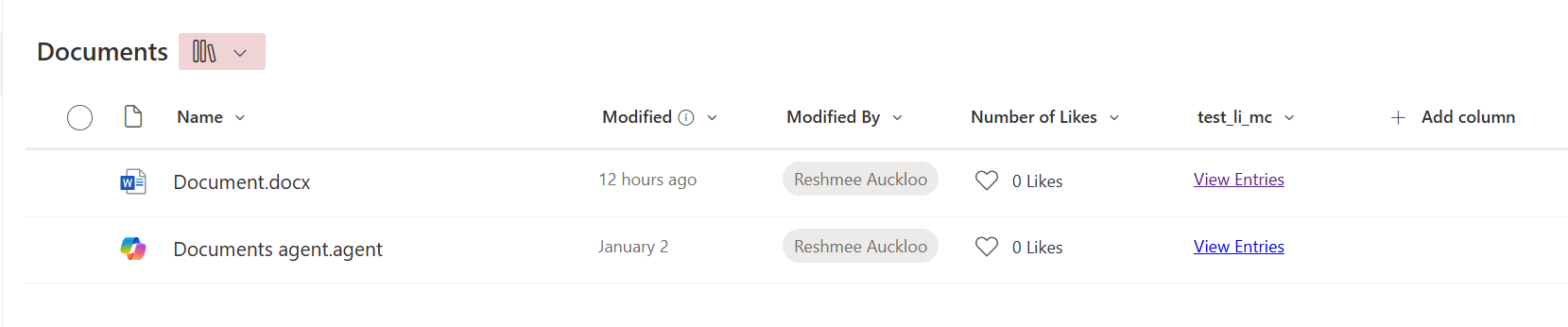 View Entries