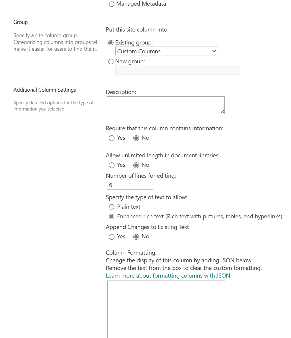 image from Updating Multiline Text Field Properties in SharePoint Using PowerShell