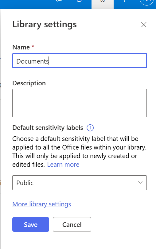 Default sensitivity label