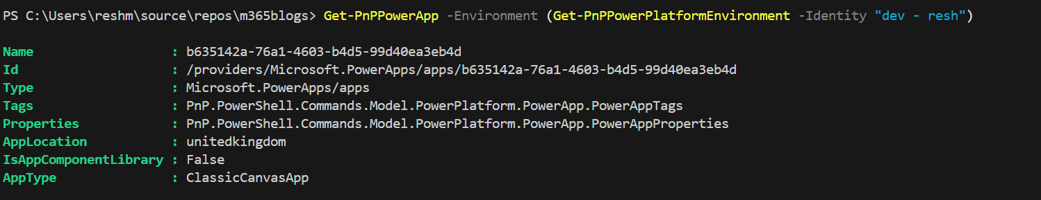 image from Add Power Apps Permission Errors in Entra ID to refer in PnP PowerShell