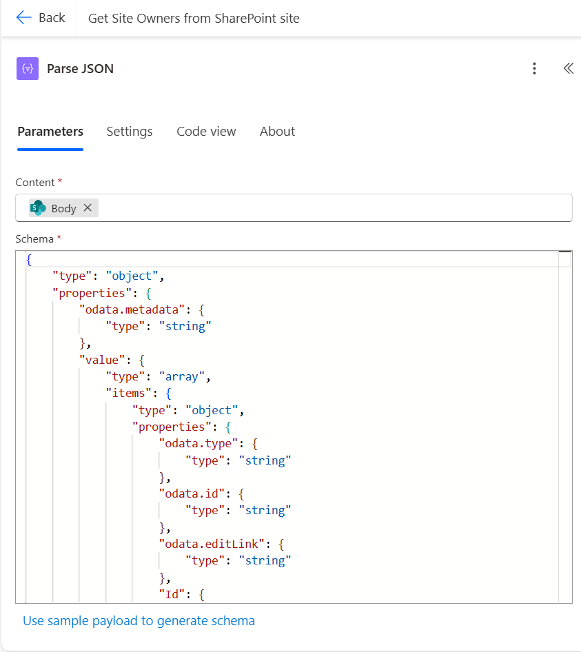 Parse JSON