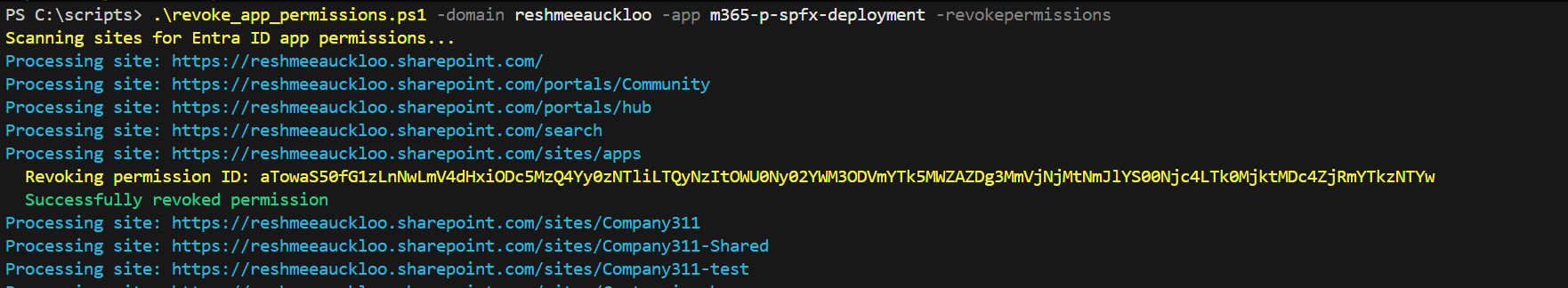 Run output