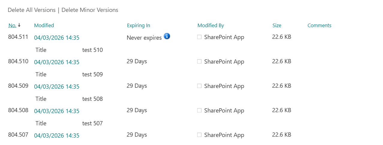 Minor version exceeded