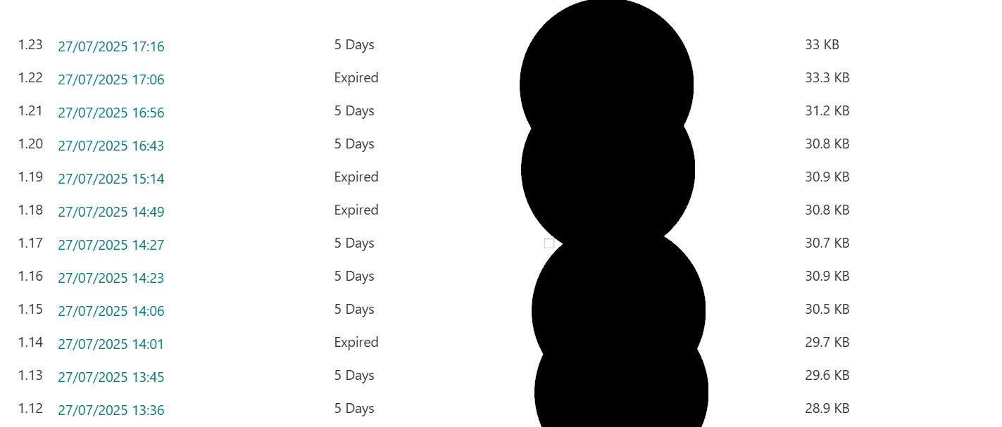 More versions marked as expired