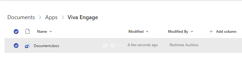 Viva Engage Folder created